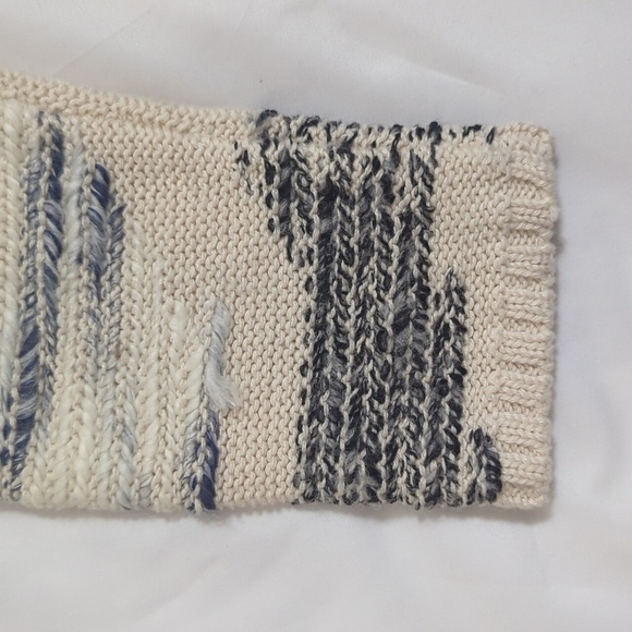 Lucky Brand Open Front Cardigan, Color Blue/Cream, Size L - Picture 13 of 16